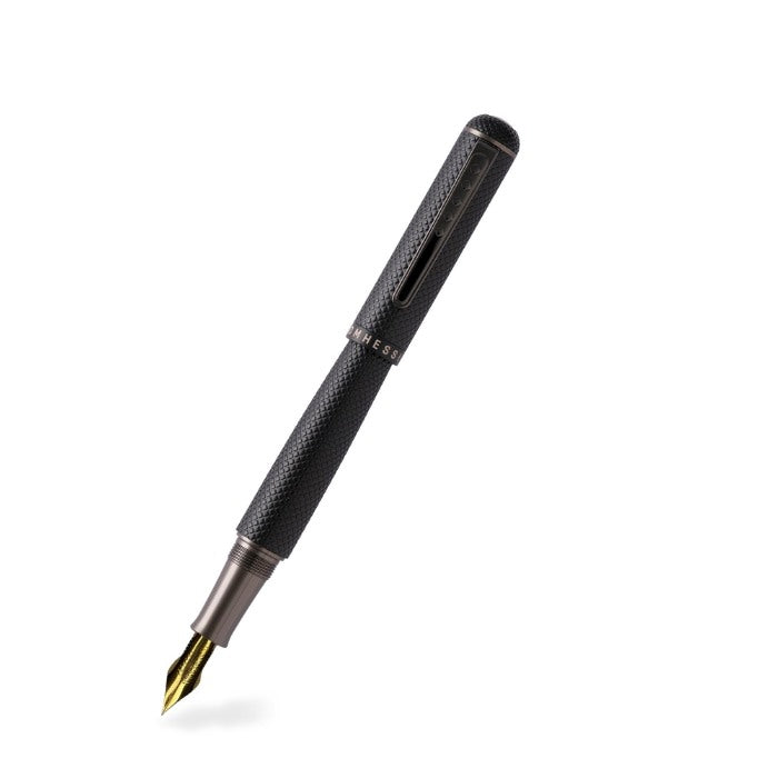 Tom Hessin Charles 1870 Gherkin All Black fountain pen with gold-plated Ultra Flex nib