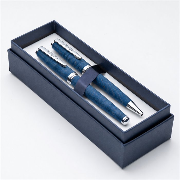 Edinburgh Firth Blue fountain pen and ballpoint pen gift set
