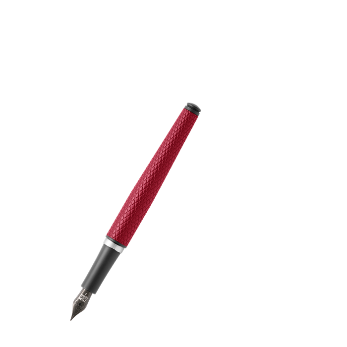 Tom Hessin Magnetic Series Poppy Red fountain pen with matt black trim