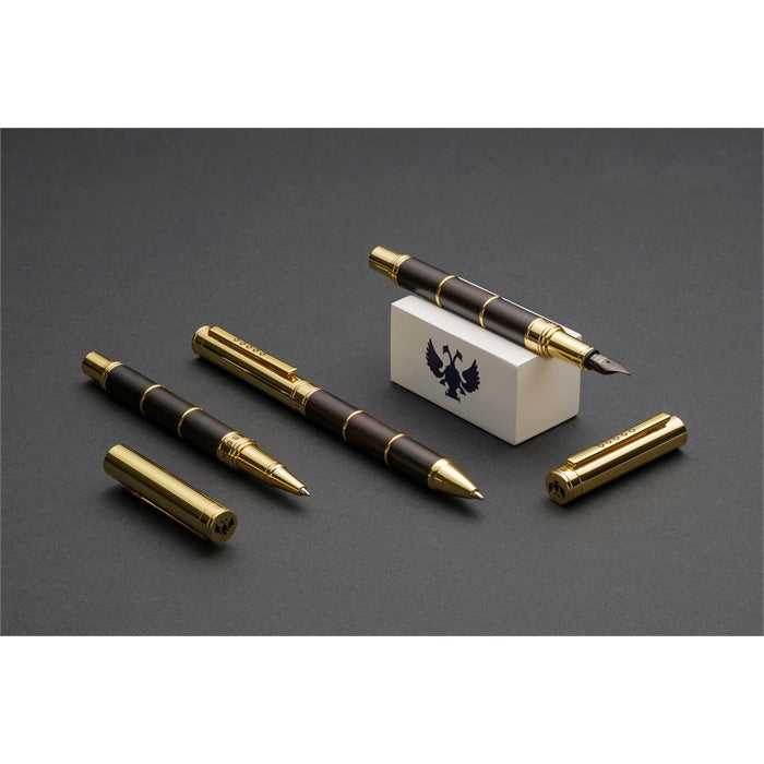 Tom Hessin Revolution Palace Gates Fountain Pen and Ballpoint Pen gift set in ebony wood with gold plated trim — image 11