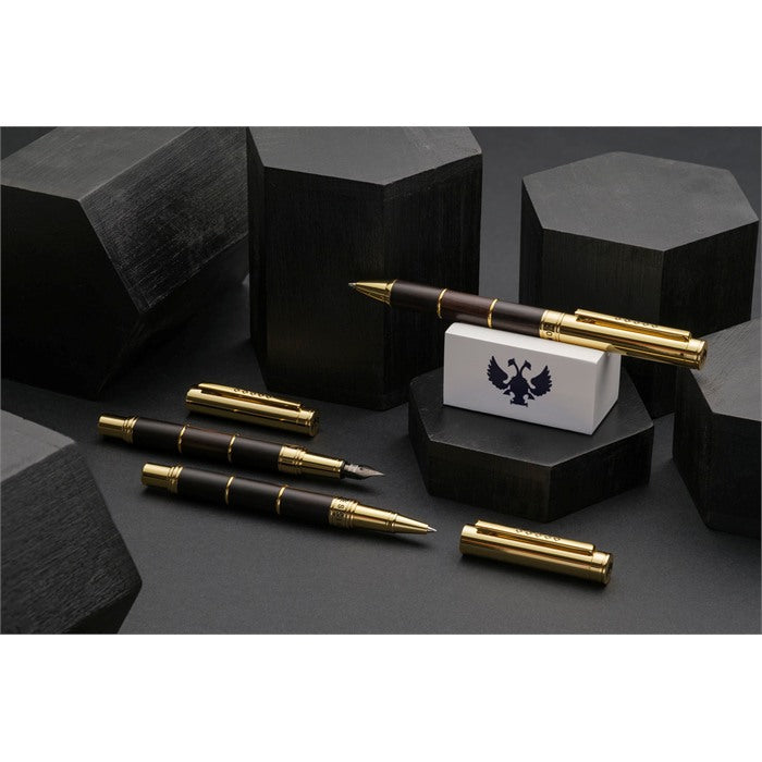 Tom Hessin Revolution Palace Gates Fountain Pen and Ballpoint Pen gift set in ebony wood with gold plated trim — image 12