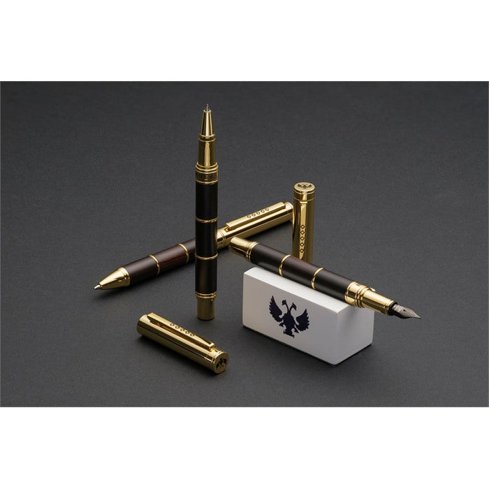 Tom Hessin Revolution Palace Gates Fountain Pen and Ballpoint Pen gift set in ebony wood with gold plated trim — image 13