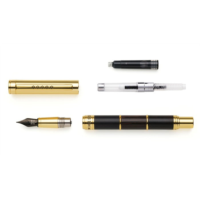 Tom Hessin Revolution Palace Gates Fountain Pen and Ballpoint Pen gift set in ebony wood with gold plated trim — image 7