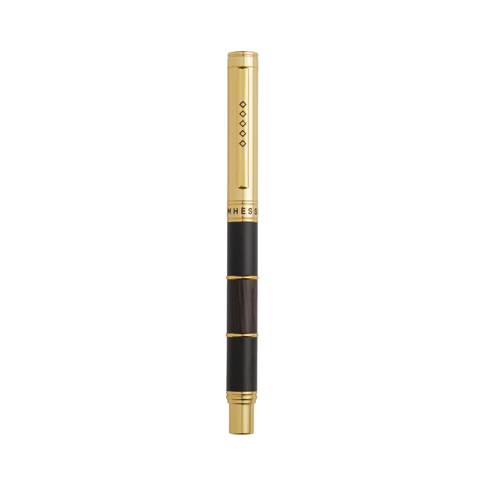 Tom Hessin Revolution Palace Gates Fountain Pen with ebony wood barrel and gold plated trim — image 4
