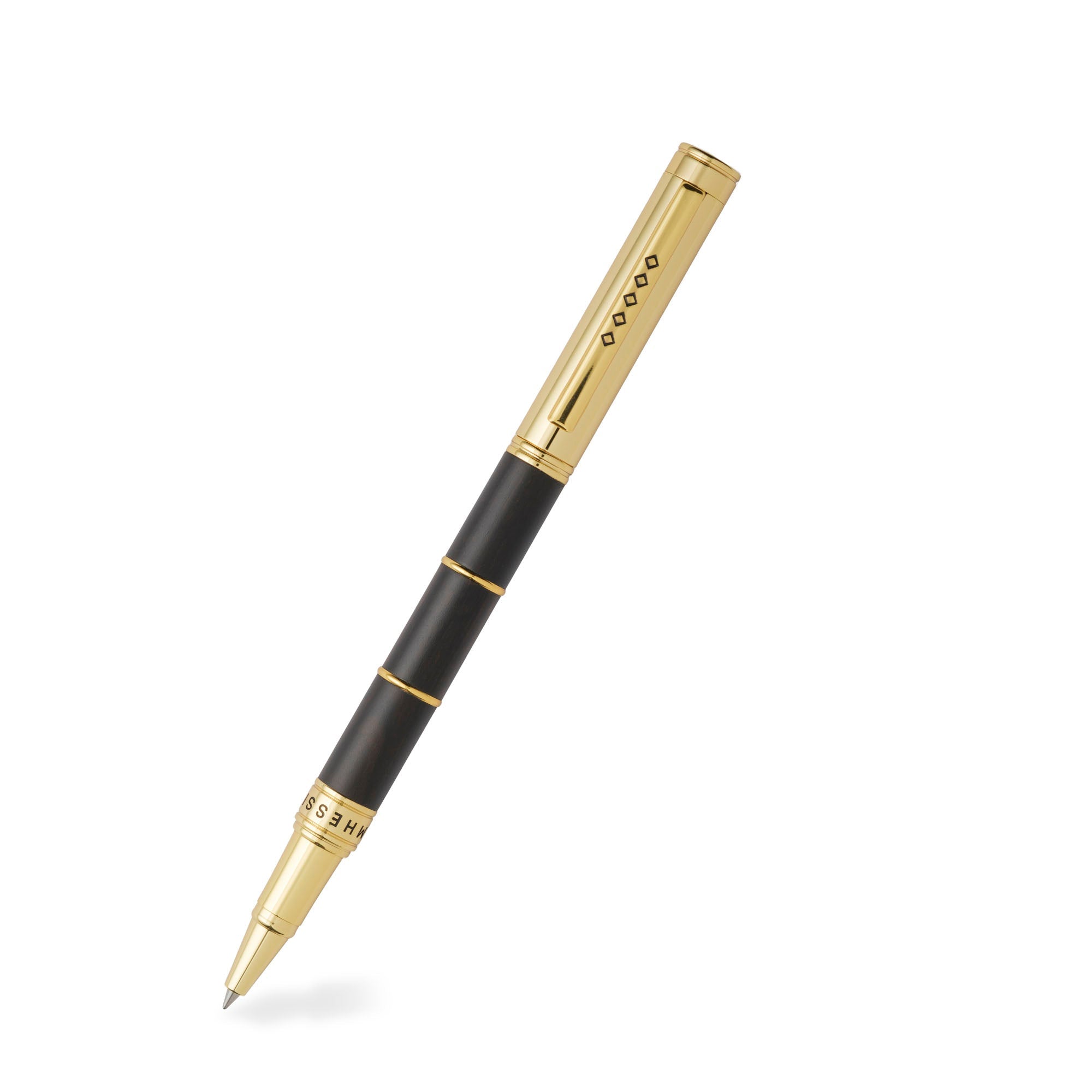 Tom Hessin Revolution Palace Gates Rollerball Pen with ebony wood barrel and gold plated trim