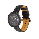Tom Hessin Revolution Black watch with black leather strap and black buckle
