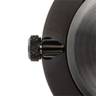 Tom Hessin Revolution Black watch with black leather strap and black buckle - crown detail