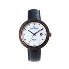 Tom Hessin Revolution Blue watch with blue Epsom leather strap and chrome buckle - front view