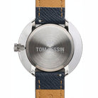 Tom Hessin Revolution Blue watch with blue Epsom leather strap and chrome buckle - caseback