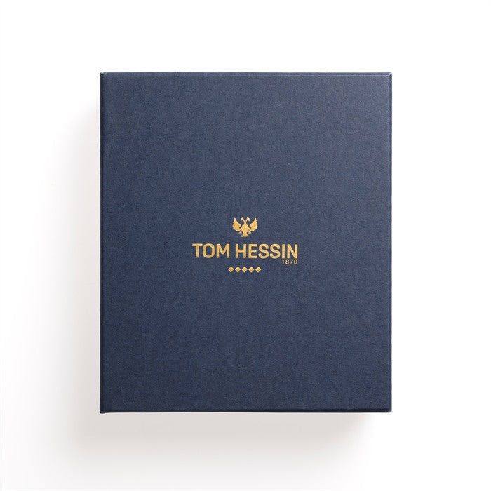 Tom Hessin Revolution Blue watch with brown leather strap and chrome buckle - gift box