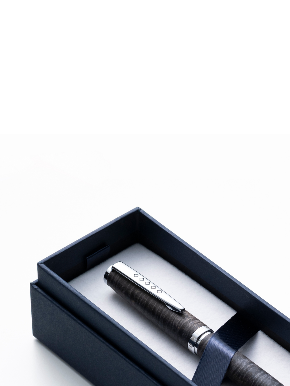 Pen in a black box on a white background