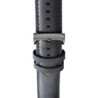 Tom Hessin Revolution black leather watch strap with black buckle